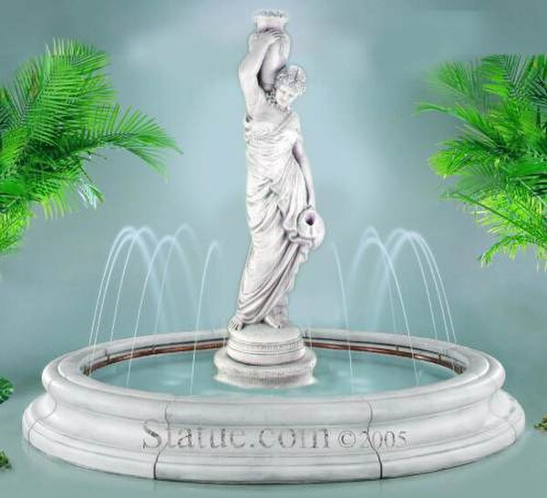 Rebecca In Pool With Spray Ring Grecian Fountain Cement